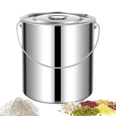 Extra Thick Stainless Steel Barrel Bucket Food Tank Water Storage with Lid for Storing and Transporting Pet Dry Food