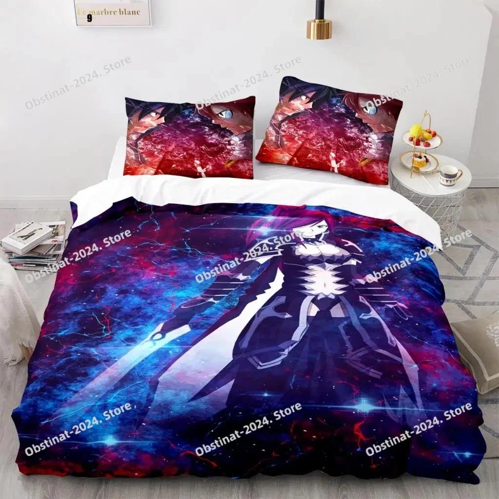 Fairy Tail Bedding Set Printed With Pillowcase Bed Duvet Cover Soft Single Double Queen Super King Size Fairy Tail Aldult Kid