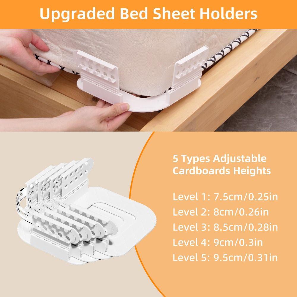 4Pcs/set Adjustable Bedsheet Clips Card Slot Bed Cover Fastener Durable Bed Sheet Holder  Hotel