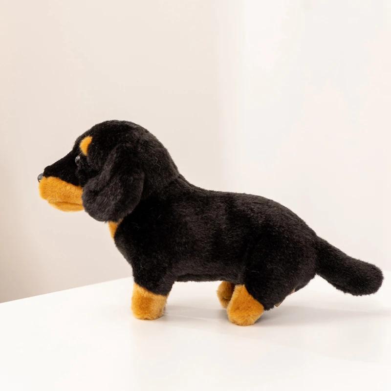 Cartoon Dachshund Stuffed Animal Soft Fluffy Weiner Dog Plush Toy Cute Realistic Dog Plushie For Dog Lovers Collection Gift