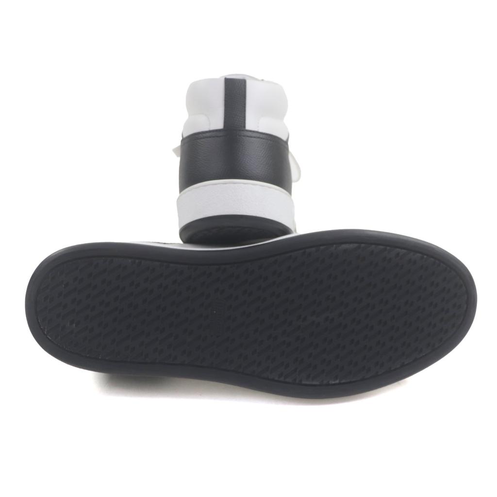 Excellent HERMES High cut sneakers inject White black leather mens 43.5 Used