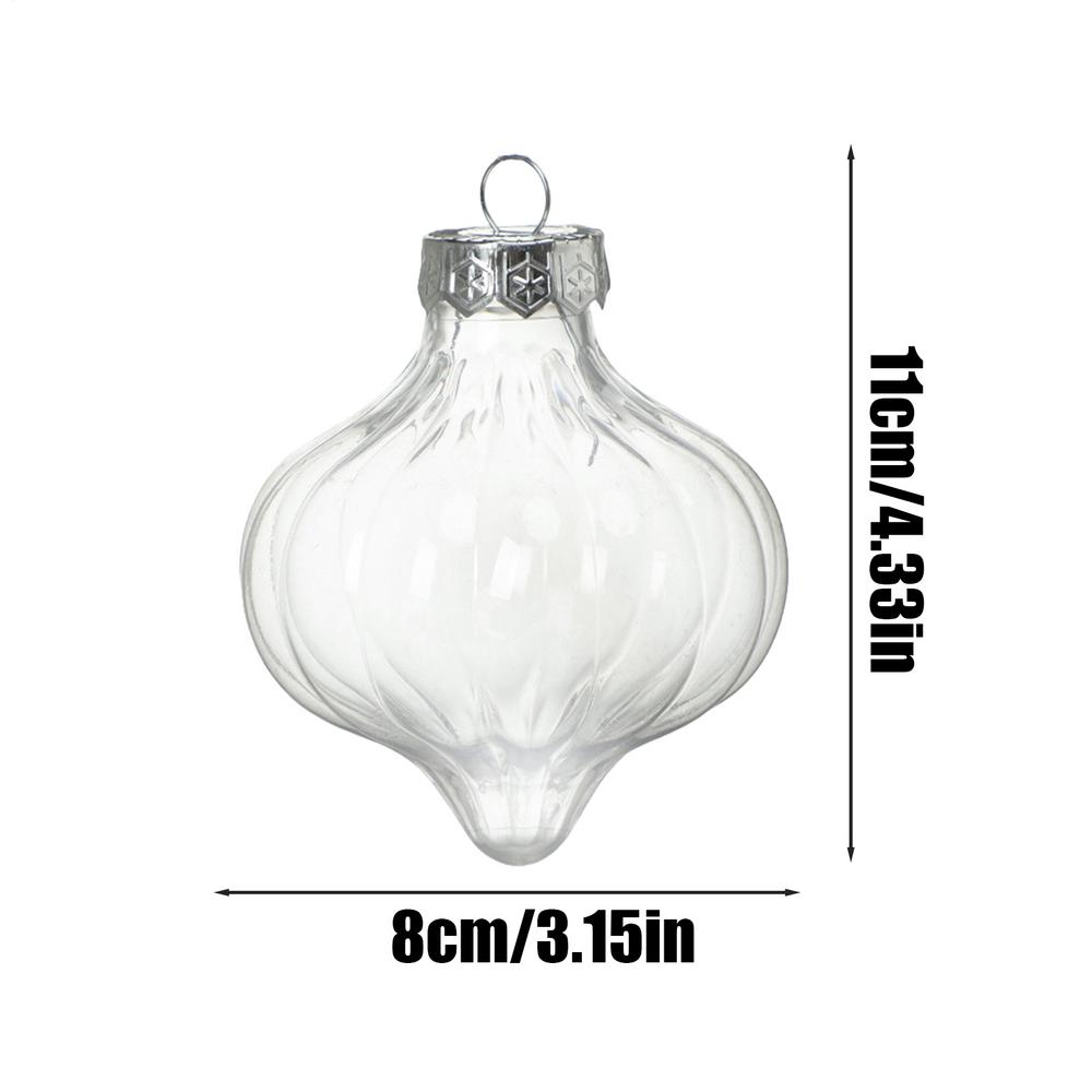

Christmas Transparent Ball PET and Aluminum Material Fillable Bauble Xmas Tree Hanging Ornaments Decoration for Home Party 9.5X11.5cm