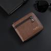 Fashion PU Leather Men Wallet ID Card Holder Zipper Short Leather Purses Business Credit Card Thin Wallet for Men Girls