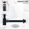 Design Siphon with Pop Up Valve Drain Fitting for Sink Black Matt, Universal Brass Siphon, Sink Plug,Odor Closure with Cleaning Opening
