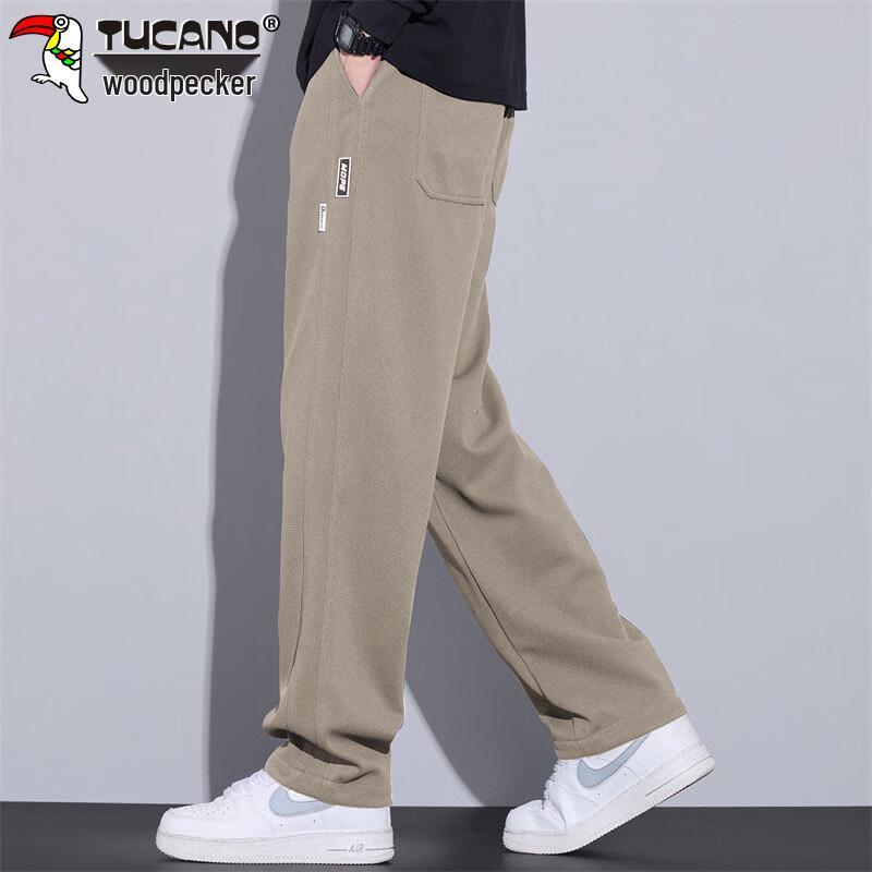 TUCANO Men's Waffle Knit Loose Straight-Leg Casual Sweatpants
