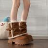 Spice girl small man heightening thick-soled snow boots women's 2025 winter new fashion versatile lamb wool warm cotton boots