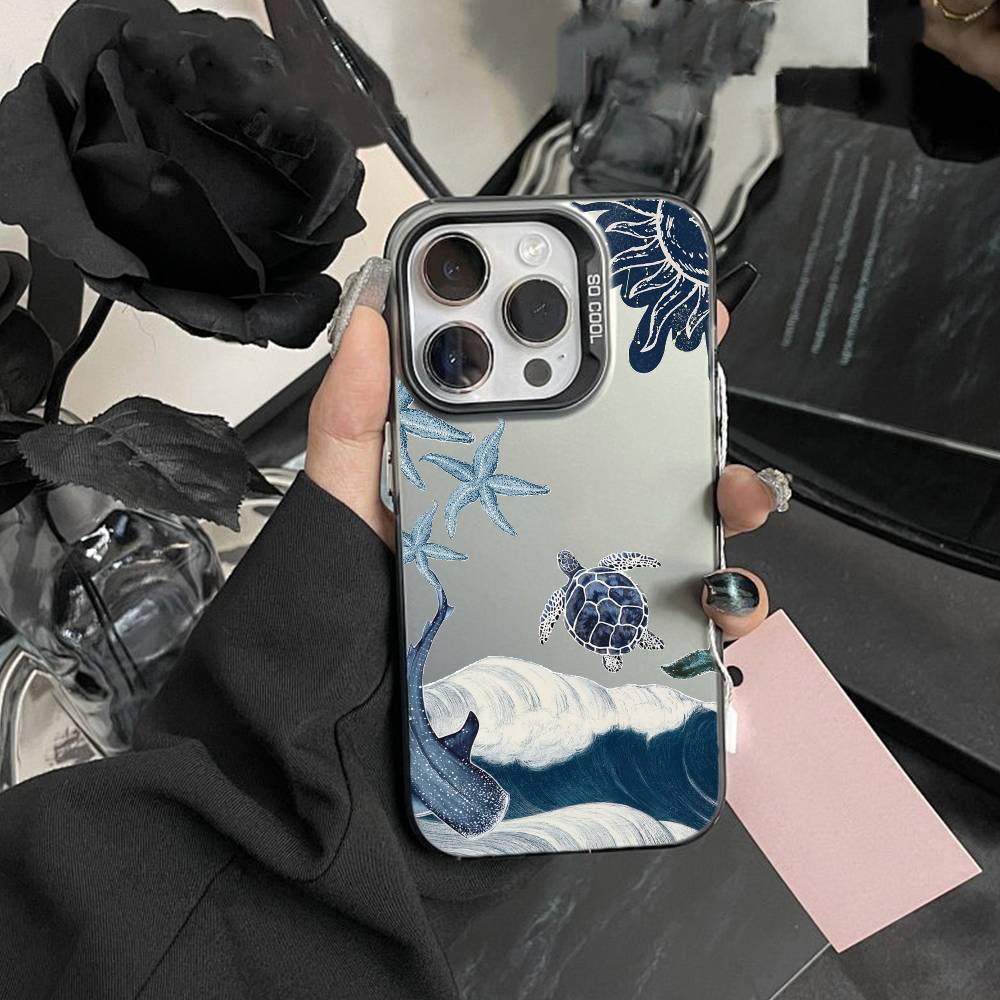 Красочный чехол для телефона с морскими обитателями для IPhone 16 17 15 14 12 13 Pro Max, белый цвет, ударопрочный чехол iPhone15pro