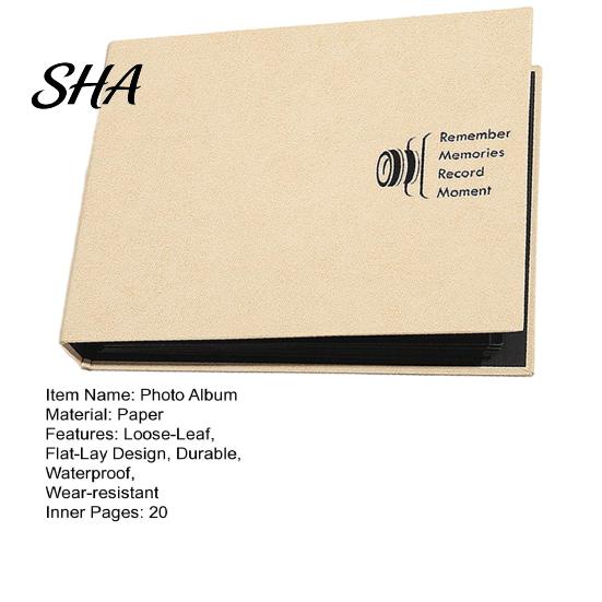 Anti-fouling Photo Album Scrapbook, Horizontal Loose-Leaf with Waterproof Thickened Film Pages, Memory Keeping Book Flat-Lay Design Refillable