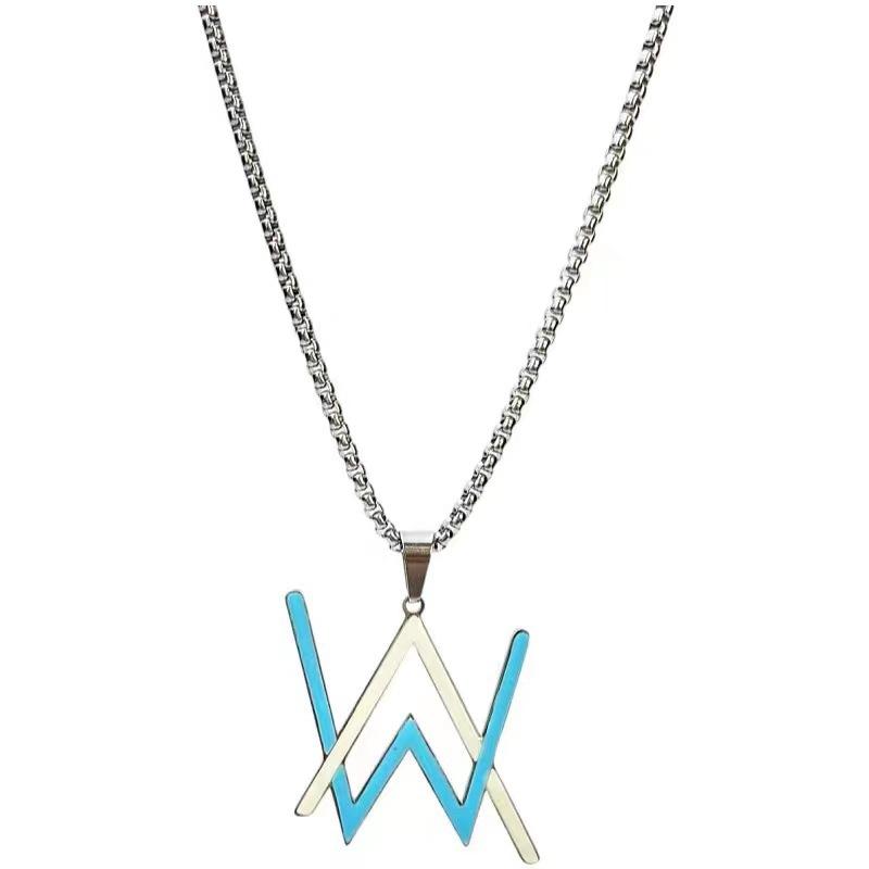 

Hip hop electronic sound luminous men s titanium steel sweater chain Internet celebrity pendant necklace male student couple tide
