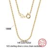 Effie Queen 100% 925 Silver Basic Chain Necklaces Box/Snake/Chopin/Figaro Beaded Chain 40-60cm Unisex DIY Casual Wear