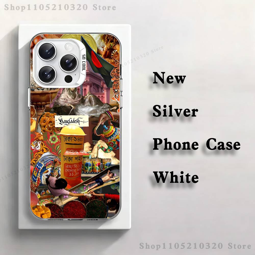Bangladesh Culture Flag Collage Phone Case iPhone 17,16,15,14,13,12,11,Pro,Max,Plus,Mini,XS,SE Anti Fall White Matte Hard Bumper iPhone17air