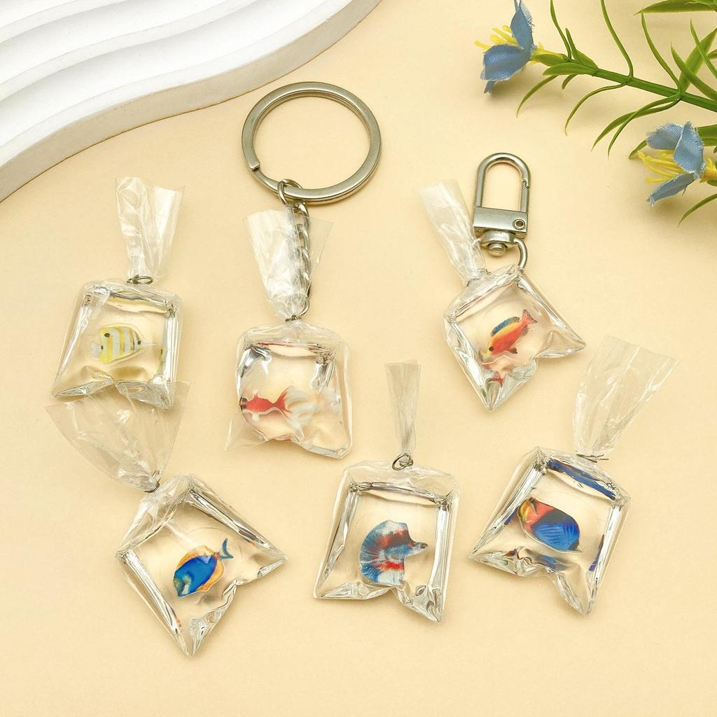 10 Goldfish Water Bag Earrings: Transparent Resin Pendant Jewelry DIY Kit