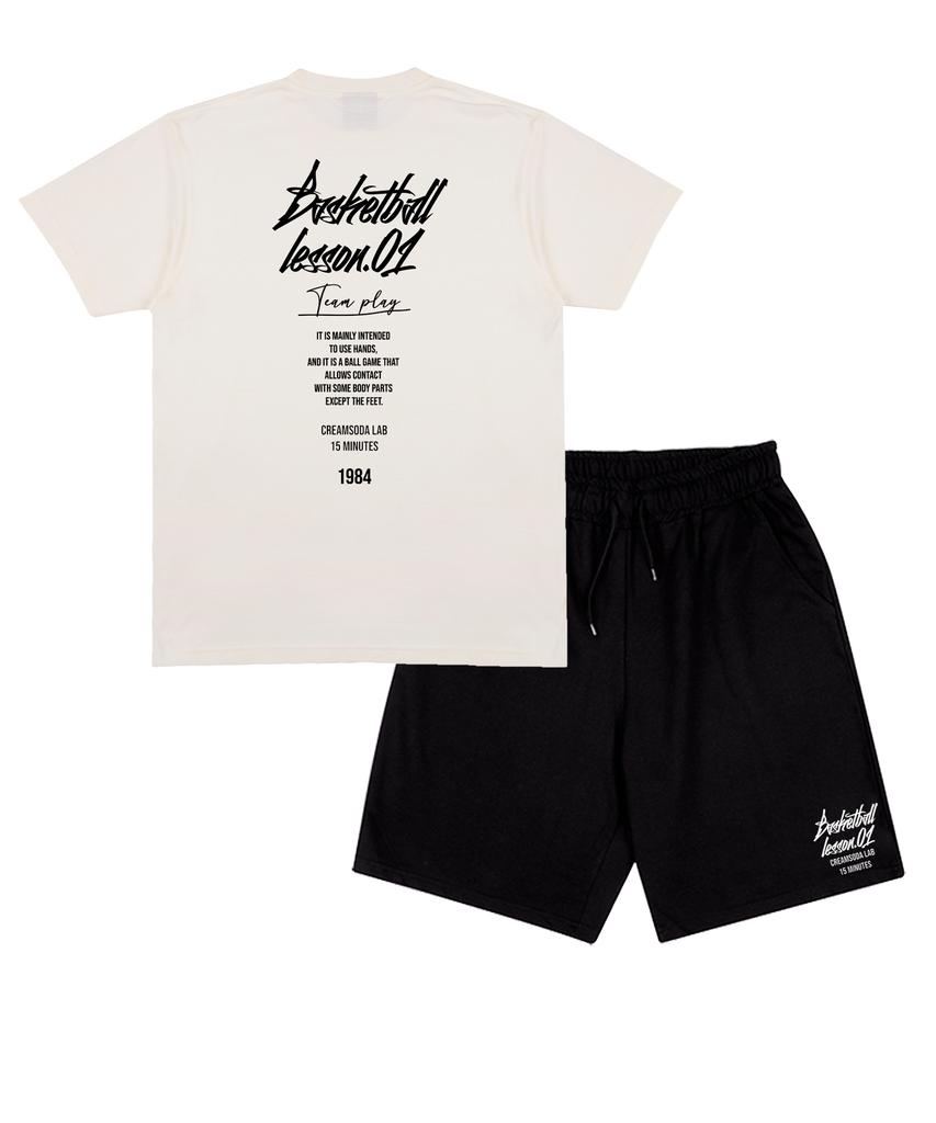 CREAM SODA LAB [2Pack] Quarter Logo Short Sleeve Shorts Set (Type A)