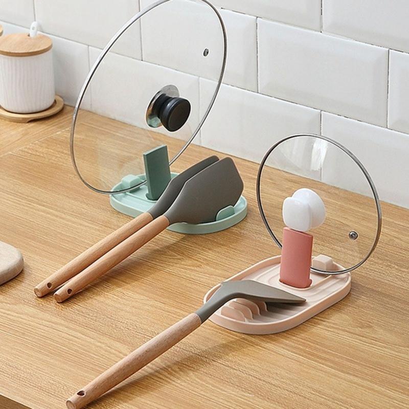 1 Stück Küche Spachtel Deckel Rack Haushalt Kochgeschirr Spachtel Matte Küche Lagerregal