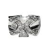 Niche Design Double C Four-Leaf Clover Exquisite Full Diamond Zir*****Pen Ring Cold Wind Light Luxury Index Finger Ring Female