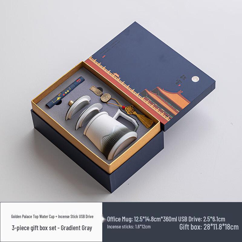 Gugong Cultural Ceramic Office Gift Set Mug + USB Drive + Incense Sticks