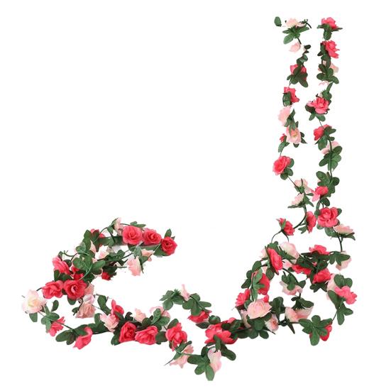 2 Pcs Rose Garlands Artificial Rose Vines Faux Flower Garlands