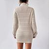 Sheath Dress Women Sexy Knitted Dress Turtleneck Mini Vestidos Knitwear Slim Autumn Winter Knitting Above Knee Office Lady