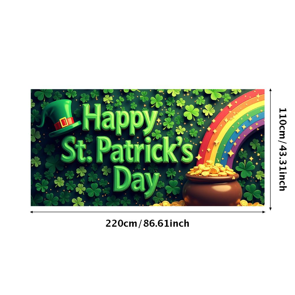 St Patricks Day Backdrop Banner With Beer Mug And Clover Party Event Decoration Photo Booth photography Background Props