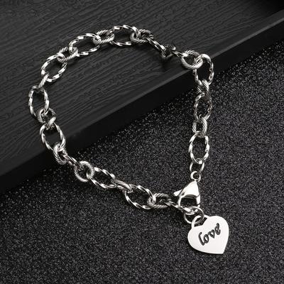 European and American Women's Heart -shaped Bracelet Ai Xin Titanium Steel LOVE Bracelet