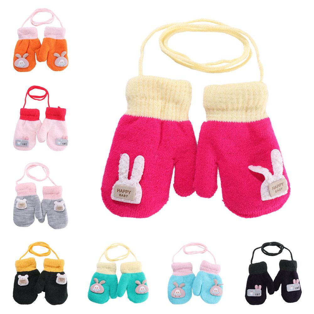 Thickened Rabbit Baby Toddler Children Warm Mittens Knitted Gloves Cartoon Gloves Baby Mittens