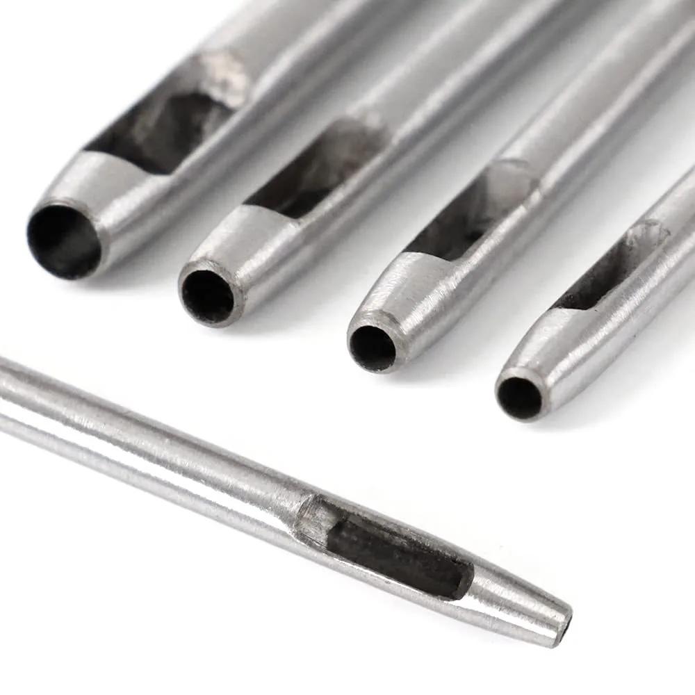 6pcs Leather Hole Punching Tools Steel Hollow Round Hole Puncher - Sharp, Durable Round Cutters for Watch Bands, Belts, Paper