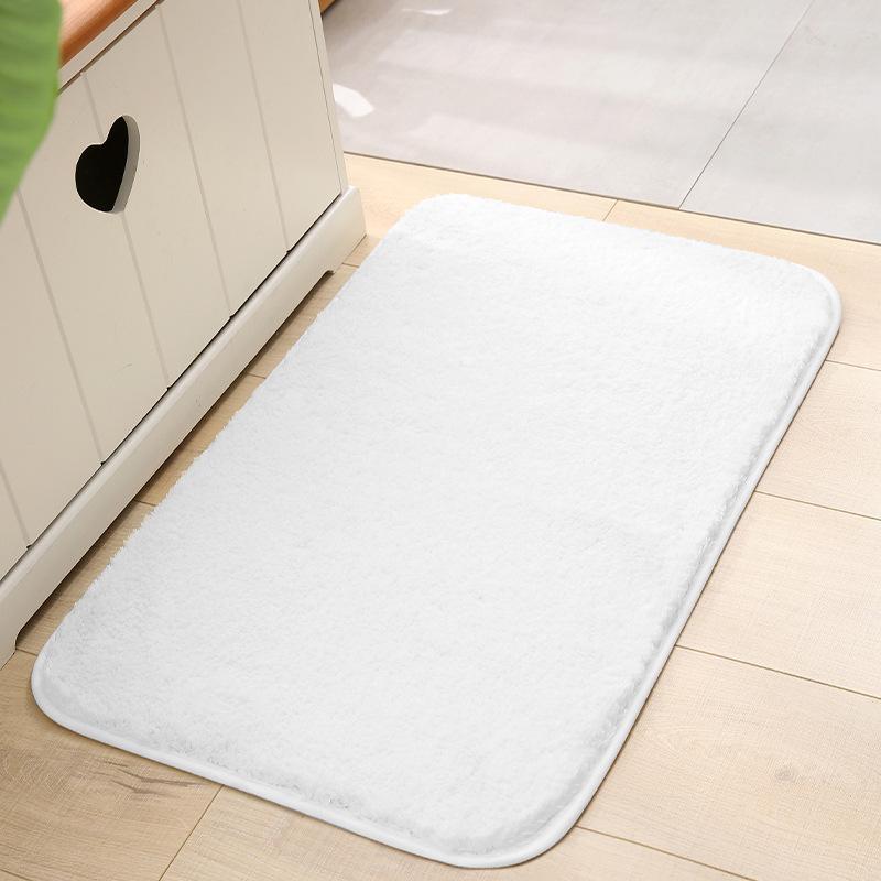 Thickened Anti-Slip Bathroom Floor Mat: Water-Absorbent Plush Doormat for Toilet, Entrance, and Bedroom