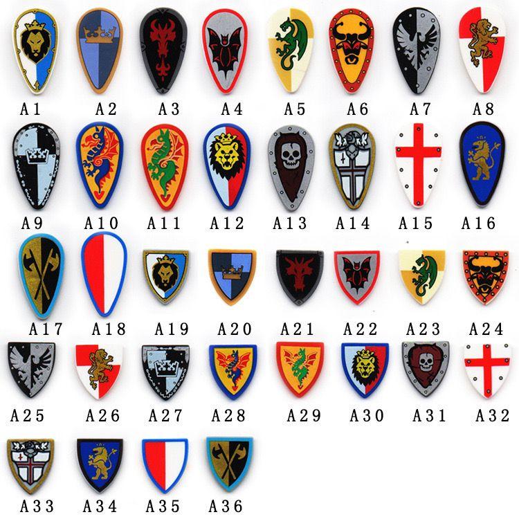 Military Building Blocks Medieval Solider Knights Accessories Shoulder Armor Model Vest Mount Flag Shield Horse Sword Bricks MOC