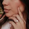 Gold Plated Oval Cubic Zirconia Engagement Ring: 925 Sterling Silver Three Stone Wedding Ring: Art Deco Anniversary Gift for her