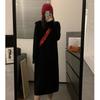 Korean-Style Thick Knit Hooded Sweater Dress for Women - Soft, Loose, Perfect for Autumn and Winter