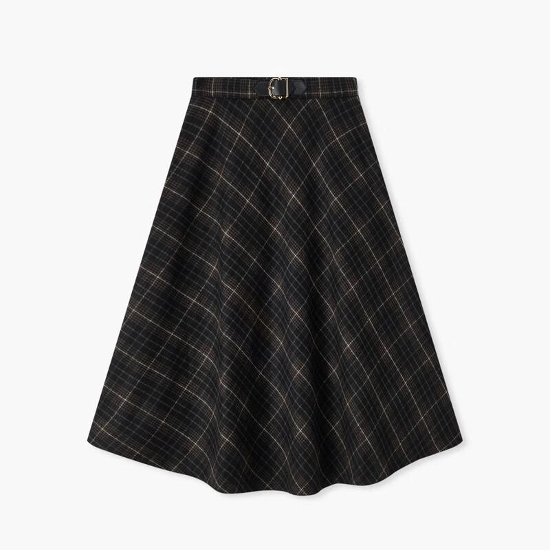 EICHITOO Women's Plaid A-Line Midi Skirt