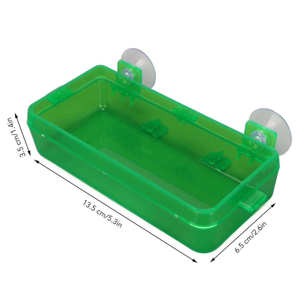 Suction Cup Reptile Feeder Escape Proof Reptile Feeding Food Water Bowl for Bearded Dragon Green
