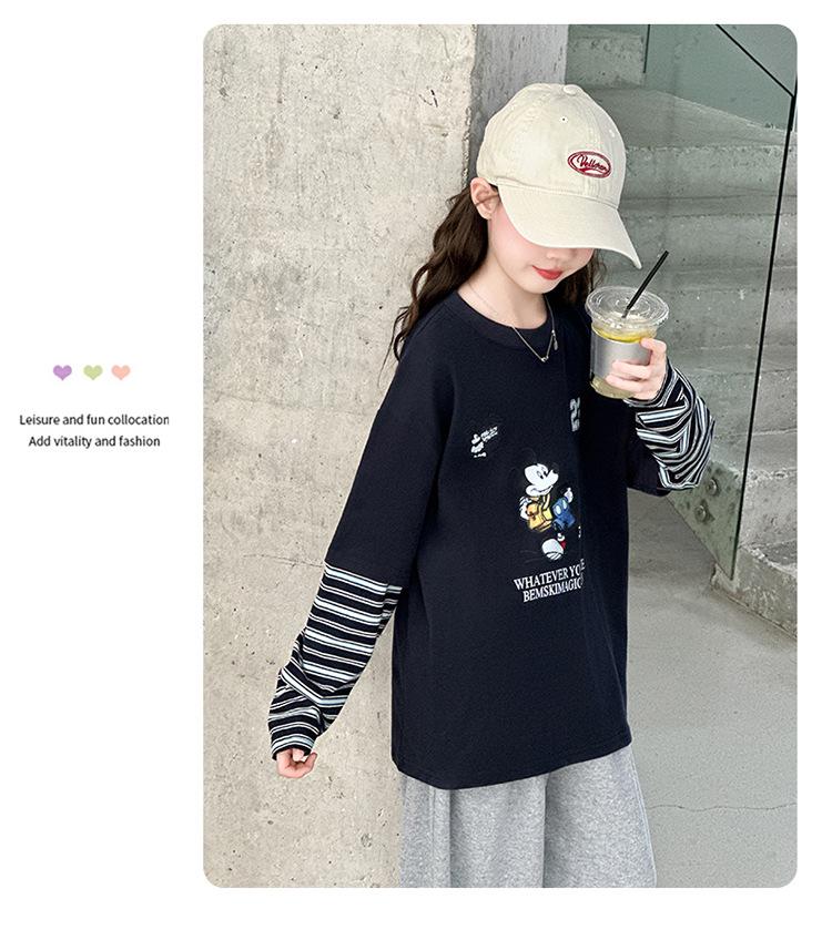 Mädchen Langarm Zweiteiler Cartoon-Print T-Shirt Set für Frühling & Herbst (2025)