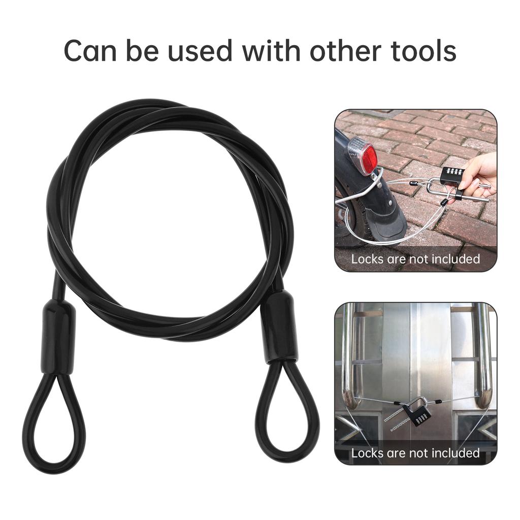 1m/1.5m/2m Bike Lock Luggage Safety Guard Anti-theft Chain Locks Rope Double Loop for Bicycle Motorcycle Cycling