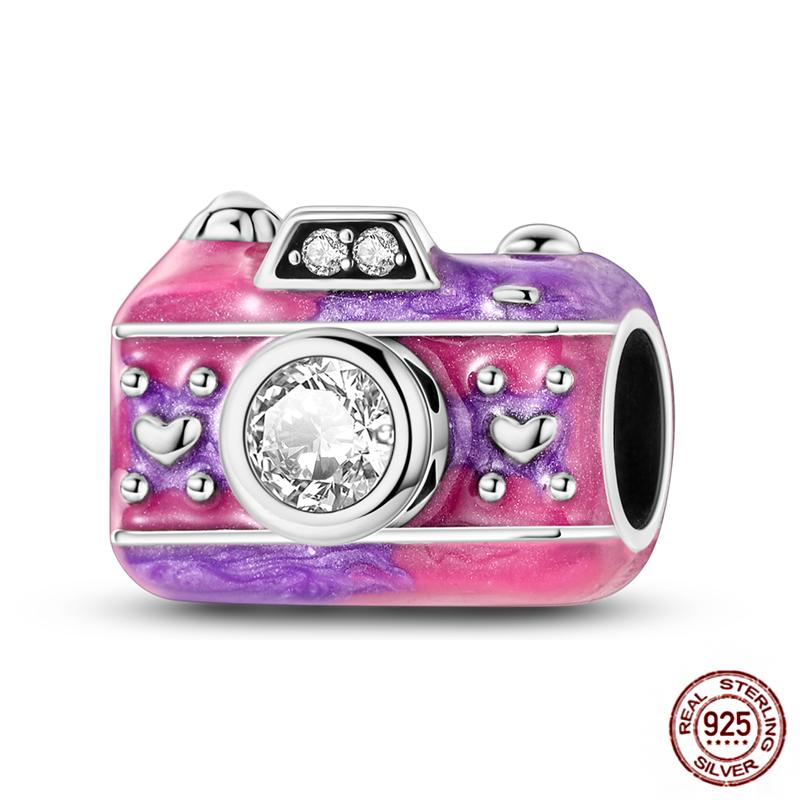 Daily Articles Copper Pink Perfume Charms Camera Dumbbell Smart Watch Beads Fit Original Bracelets Diy Jewelry Gift