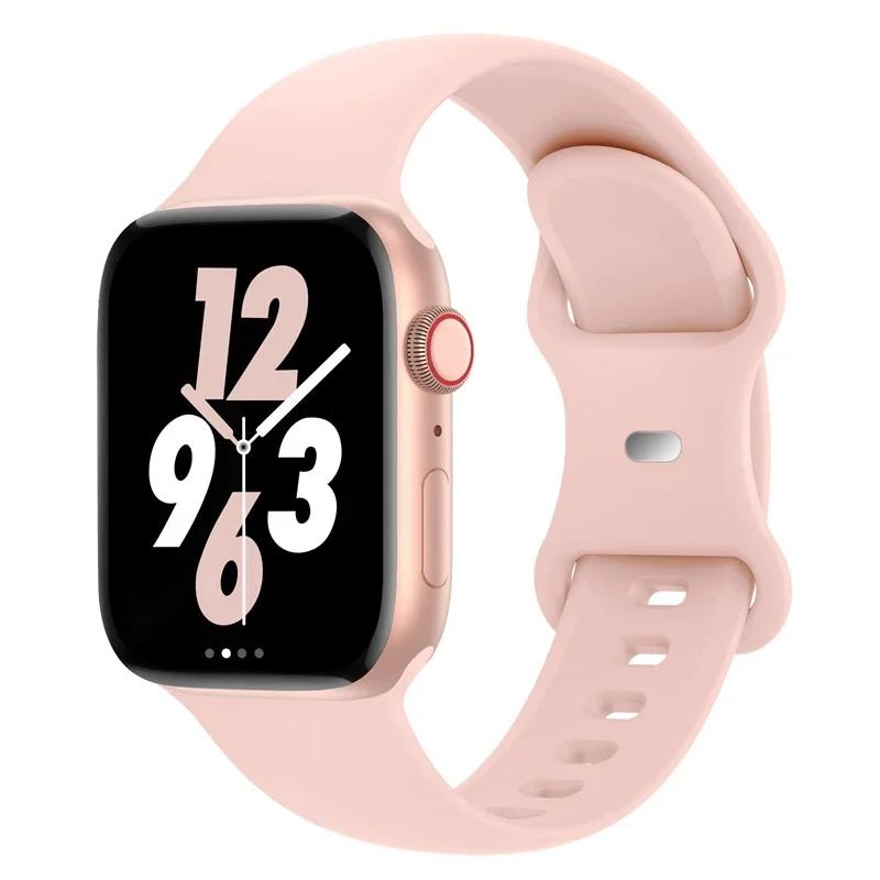 

Силиконовый ремешок для Apple Watch, ремешок 44 мм, 45 мм, 40 мм, 41 мм, 42-38 мм, 45 мм, спортивный браслет iwatch series 8, 7, 6, 5, 4, 3 SE 9 Ultra 2, 49 мм 38mm-40mm-41mm