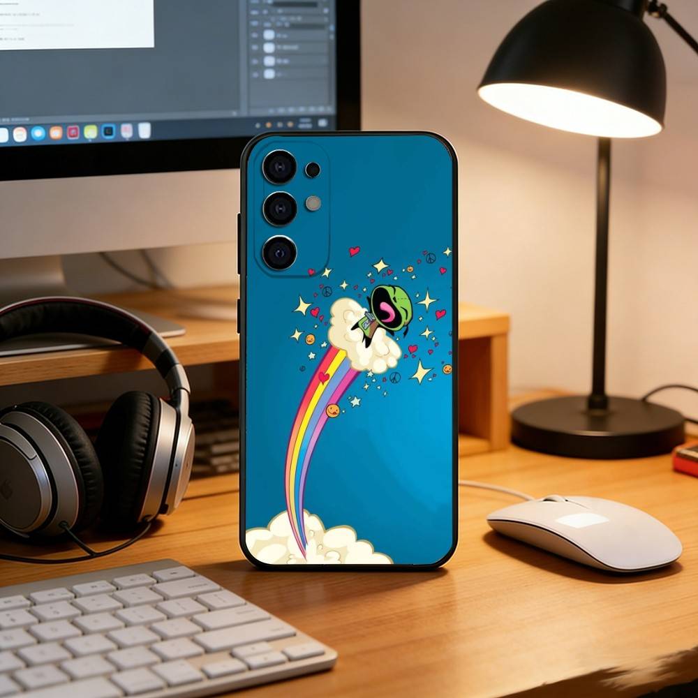 C-Cartoon G-Gir Phone Case Black Silicone Soft For Samsung S25,S24,S21,S22,S23,S30,Ultra,S20,Plus,Fe,Lite