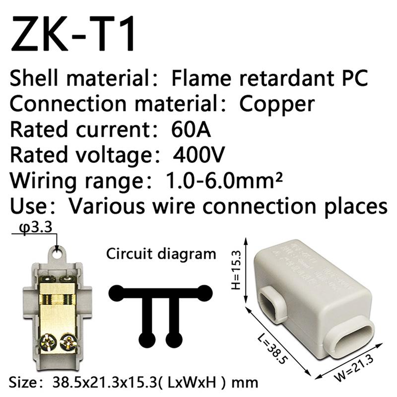 High Power Splitter Quick Wire Connector Terminal Block Electrical Cable Junction Box Zk-306 Zk-506 Zk-T06 Zk-T16 Connectors