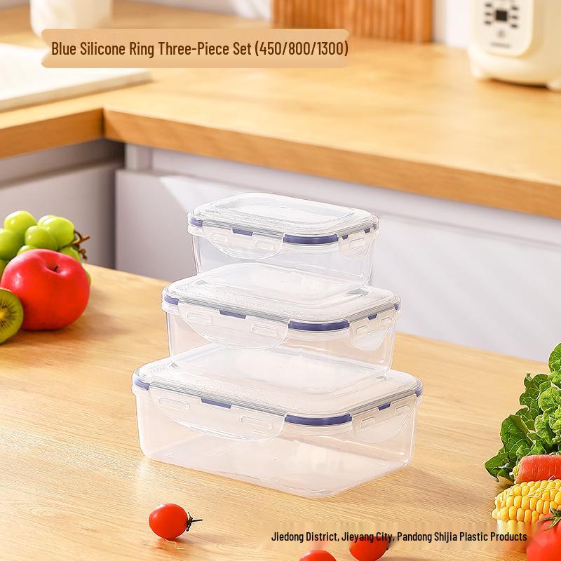 Transparent Rectangular Food Storage Container with Lid