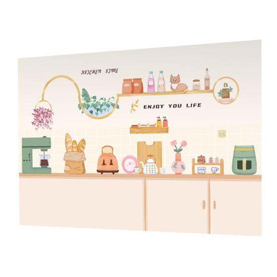 Yousheng Oil Proof Wall Stickers Kitchen Backsplash Wall Protector Waterproof Heat Resistant Static Sticker for Kitchen Dining Room Countertop