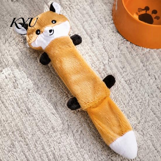 Portable Dog Toys for Travel Crinkle Animal Toy, Plush Squeaky Chew Fox Raccoon Safe Dogs Squirrel Puppy Teething Toy Small Medium And Large