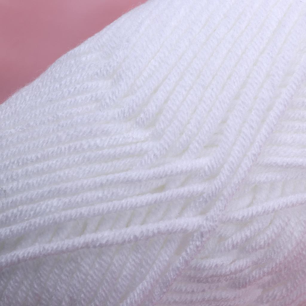 50g Milk Cotton Yarn Cotton Chunky Hand-woven Crochet Knitting Wool Yarn Warm Yarn for Sweaters Hats Scarves DIY (White)