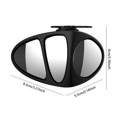 3 In 1 360 Degree Rotatable Three Sided Car Blind Spot Mirror Reversing Blind