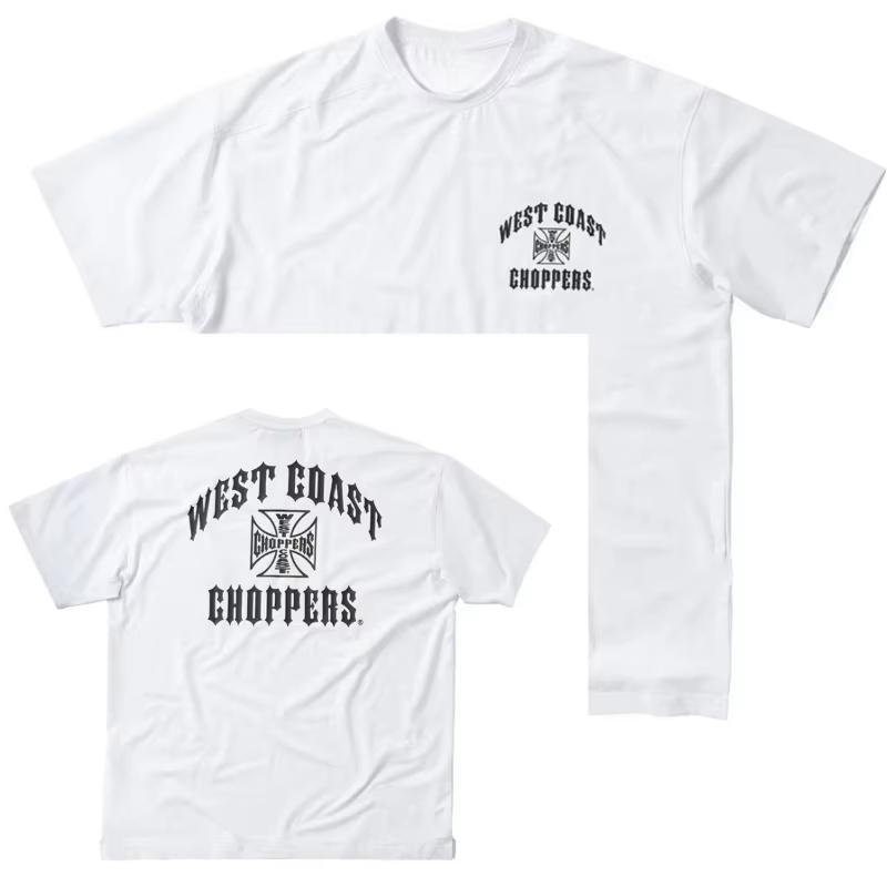 Vintage West Coast Choppers Black Vtwin Engine Slogan Biker Graphic Tee Cotton Unisexs Unisexs Tshirt Summer Streetwear
