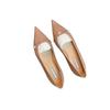 Sheepskin Version Fairy Wind Pearl Leather Pointed Head Shallow Mouth Single Shoes Women's Flat French Mary Jane Shoes Women's Commuter Ladyshoes