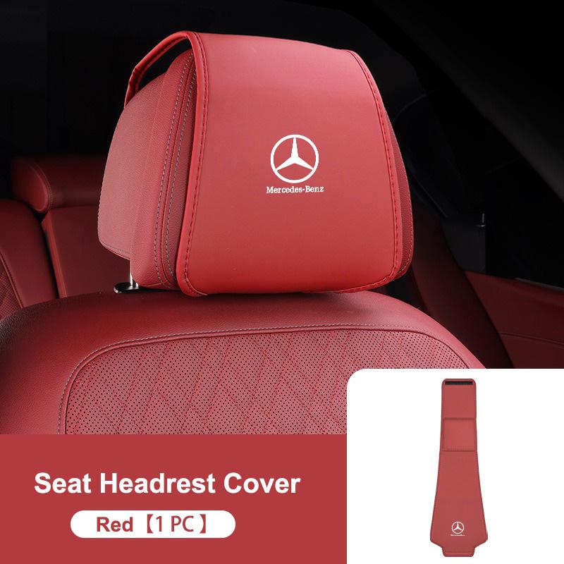 Leather Car Seat Headrest Protective Cover Accessories For Mercedes Benz AMG E S C A B Class GLE GLS CLS GLC CLA GLA GLK W211 apn123