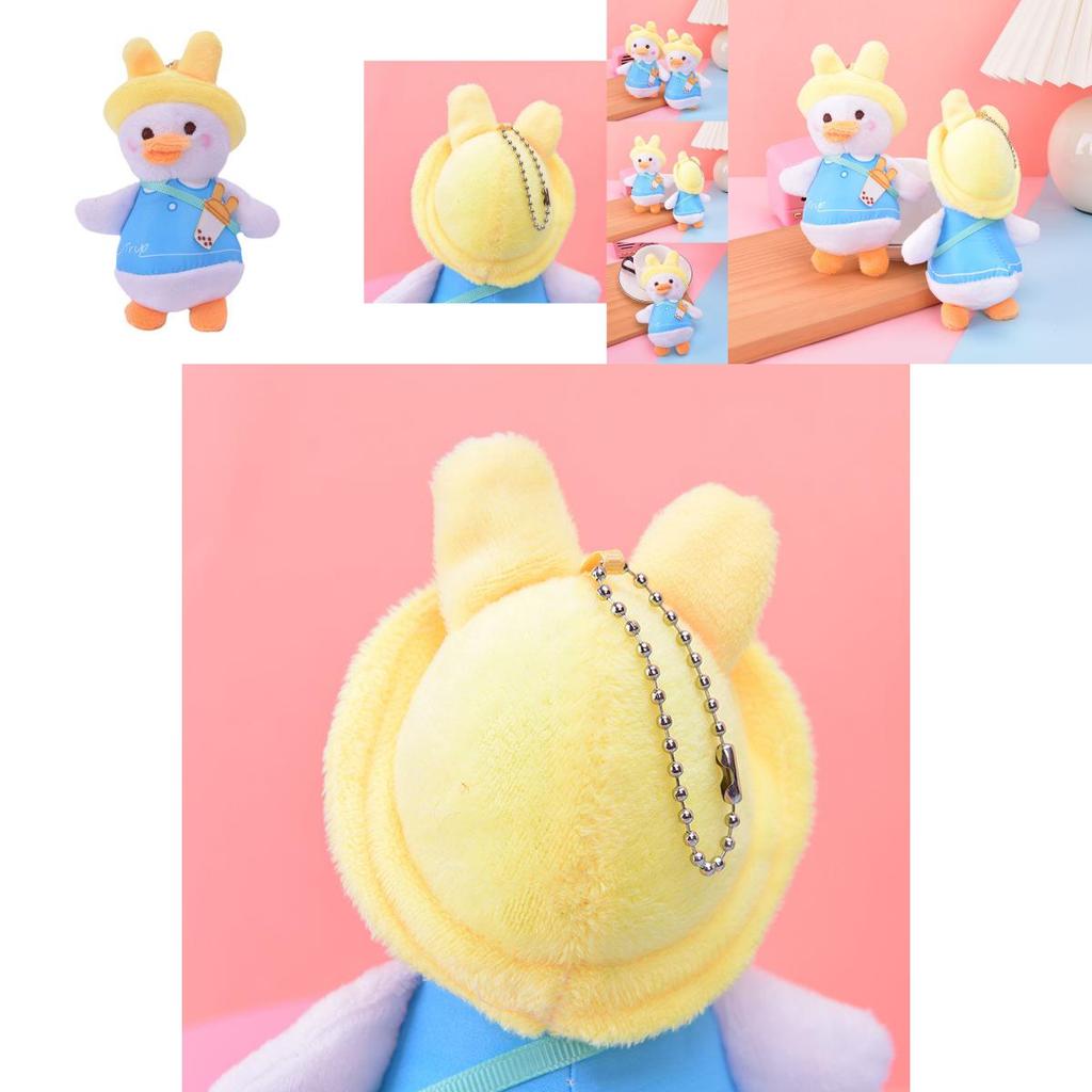 Adorable Japanese-style Plush Duck Keychain For Kids Soft Pp Cotton Toy