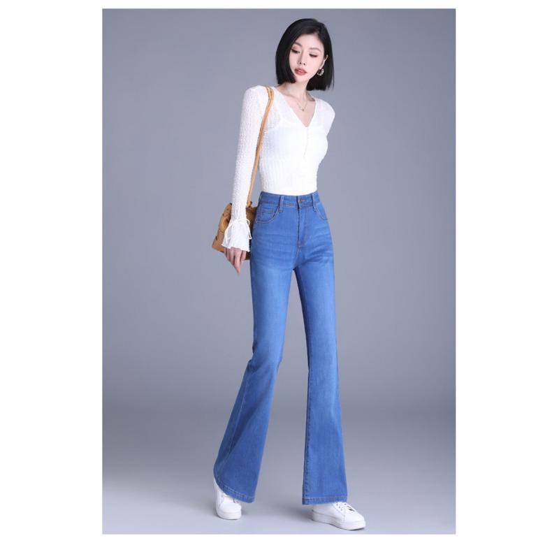 Stretch Jeans Women's Spring High-waisted Slimming Flared Women's Slim Casual Pants