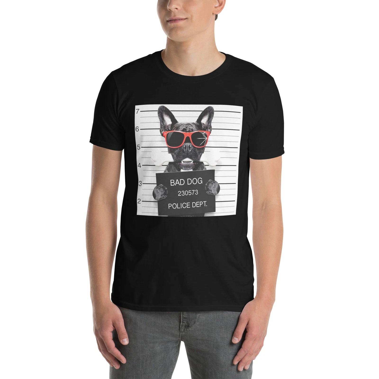 Funny Beautiful Bad Dog Mugshot (CUTE FRENCH BULLDOG) Dog Lover Unisex T-Shirt 4XL