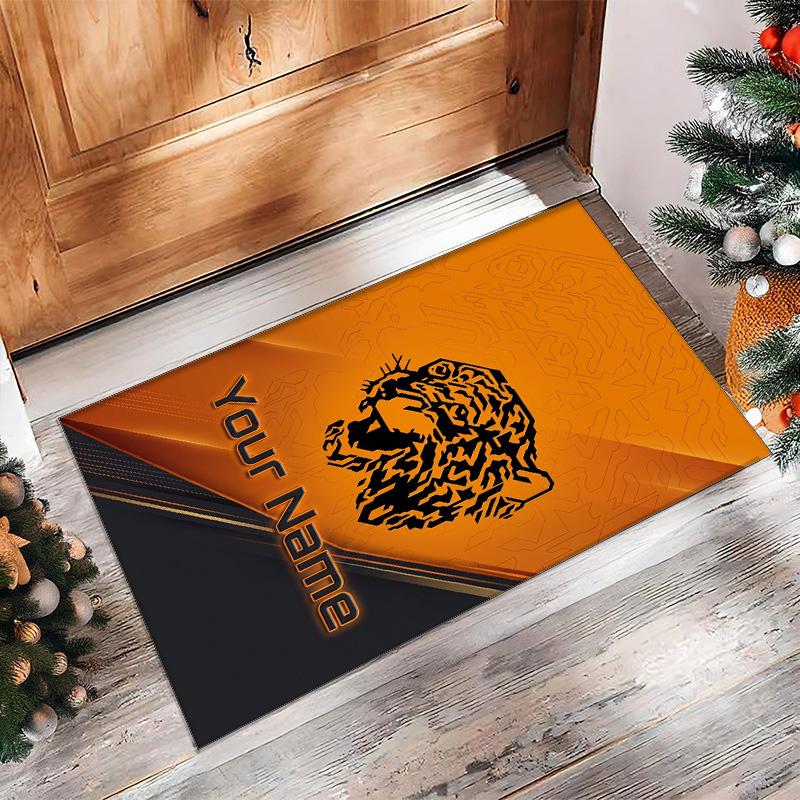 Hull FC Crystal Velvet Rug, Custom Name Text Personalized Non‑Slip Floor Mat for Home Decor Gift